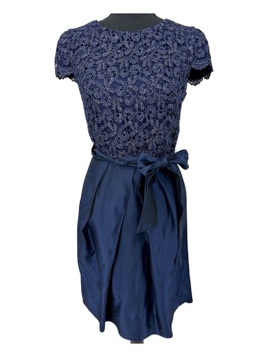 Suzi Chin for Maggy Boutique Dresses & Skirts - Suzi Chin for Maggy Boutique Navy Blue Lace & Taffeta Fit & Flare Cocktail Dress